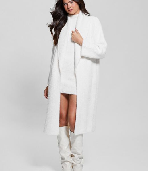 Fuzzy yarn relaxed fit cardigan