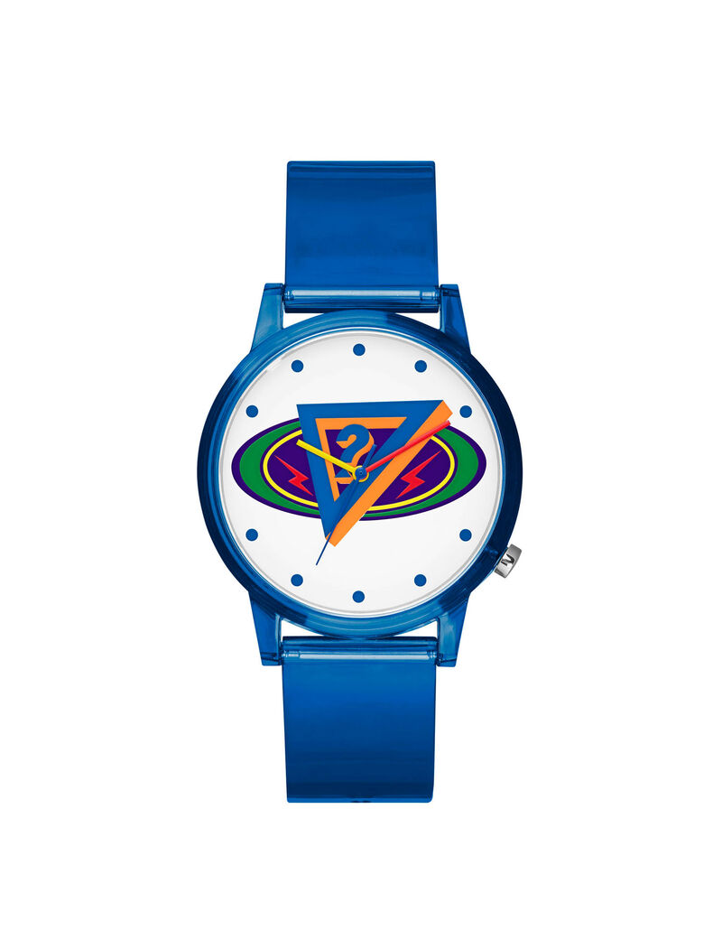 ساعة يد باللونين الأزرق والأبيض للأطفال