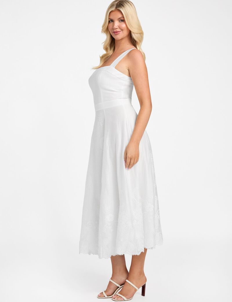 Marciano linen-blend long dress
