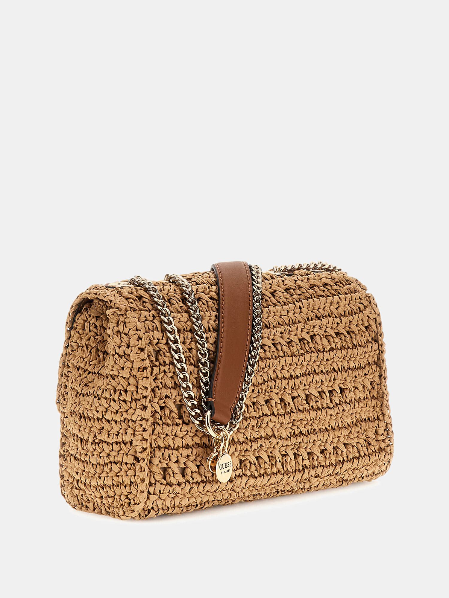 Shop GUESS Irene Raffia Crossbody Bag, Brown | GUESS EGY