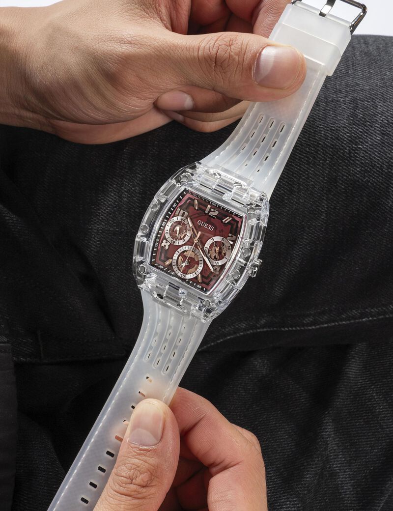 Clear Quartz Analog Silicone Watch