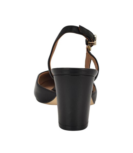 Slingback Cap Toe Block Heel Pumps