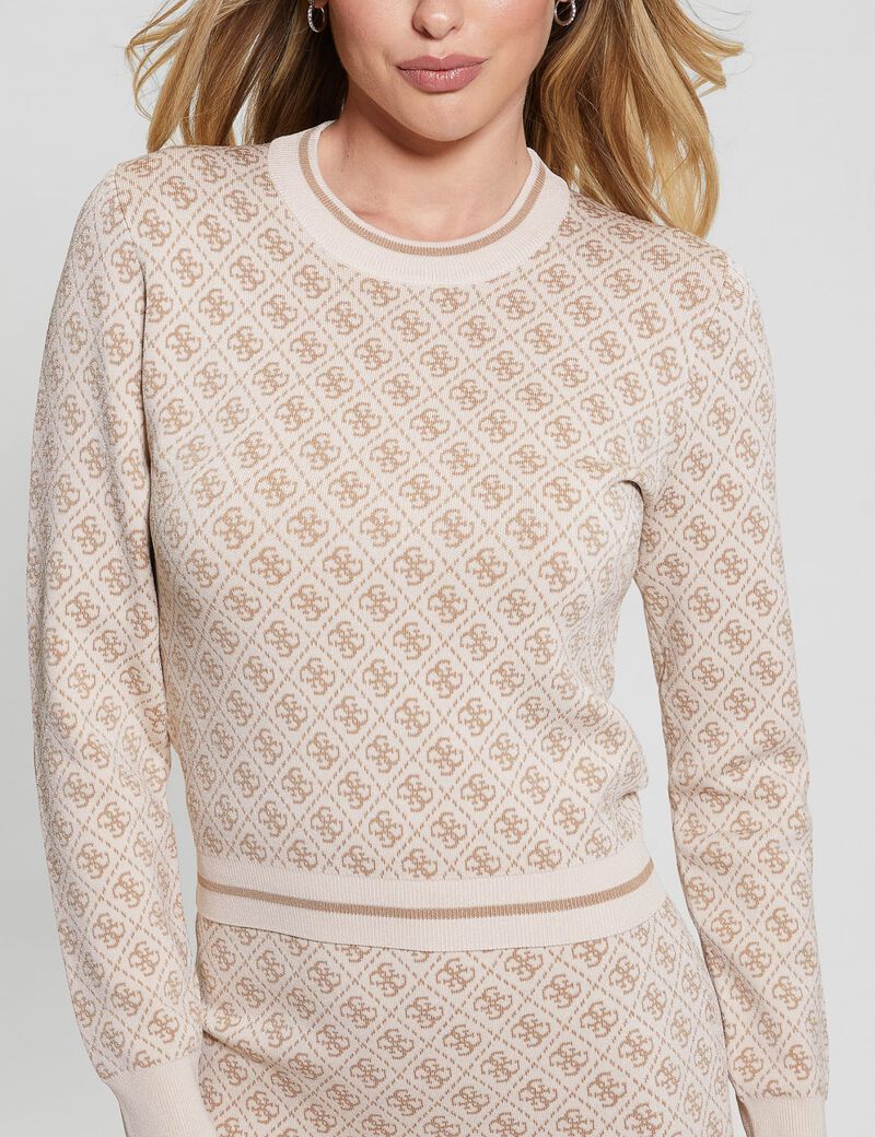 Shop GUESS 4G logo sweater, White GUESS EGY