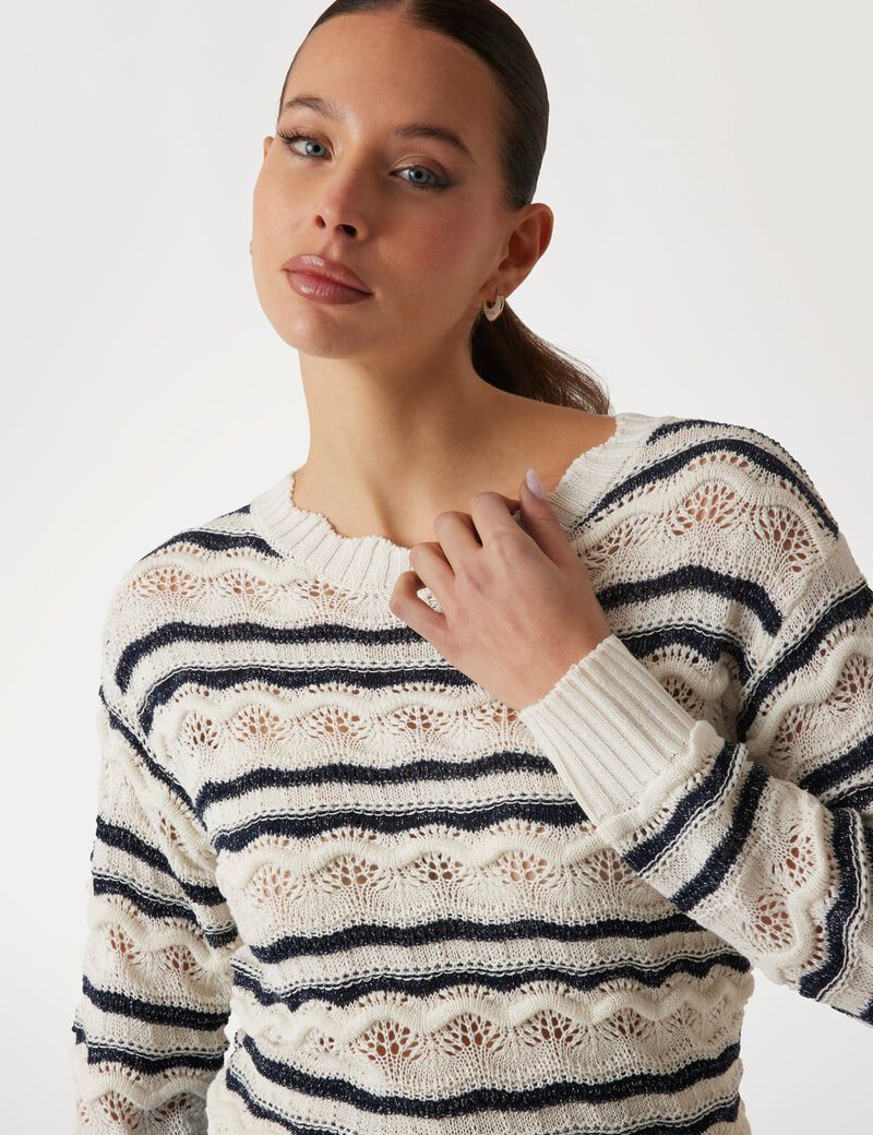 Openwork knit sweater
