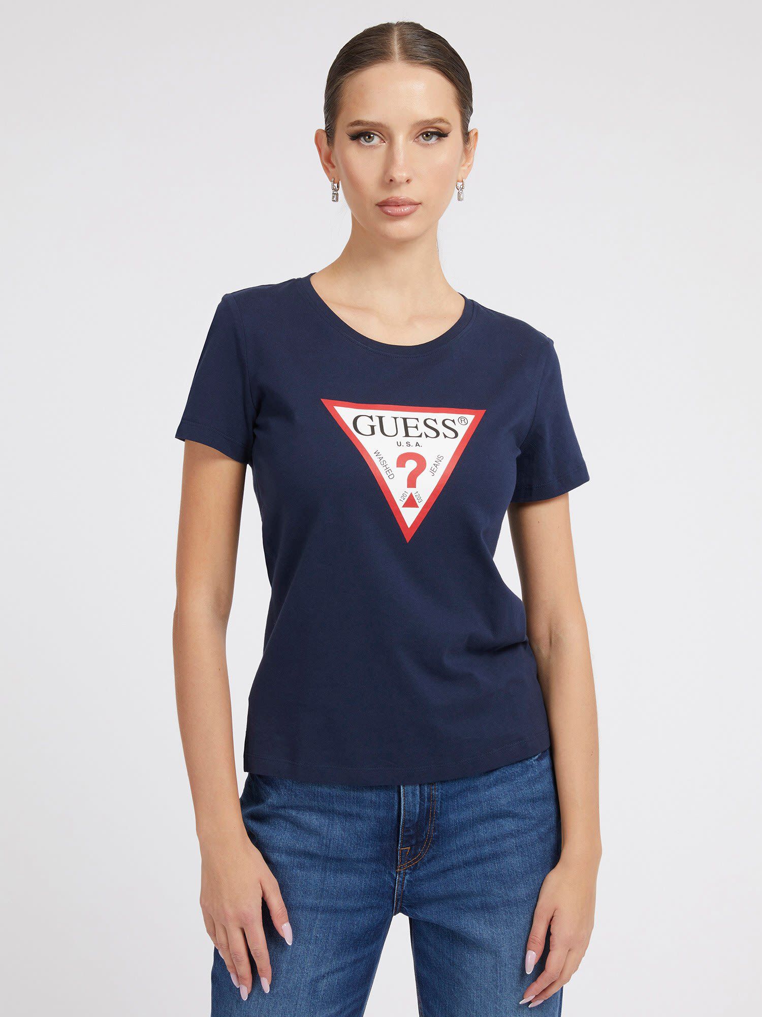 Shop GUESS Online TRIANGLE LOGO T SHIRT
