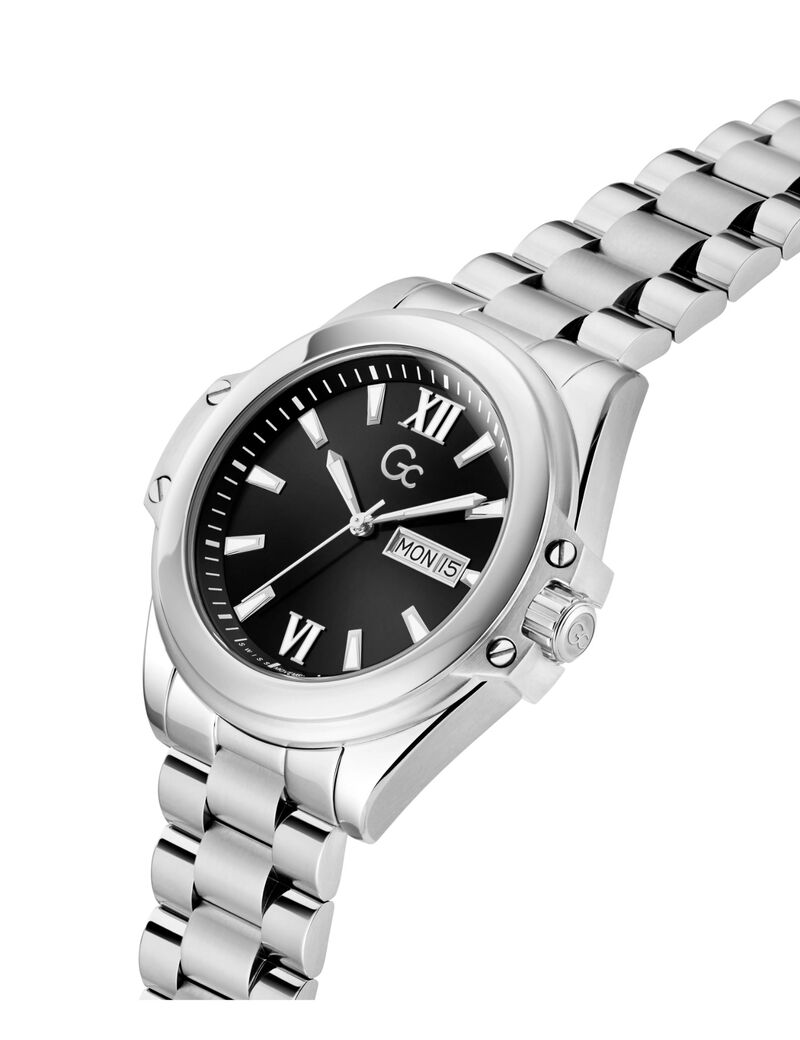Gc Sportchic Men S 517 Mvmt Black Dail 10 Amt Silver Stainless Steel Brct