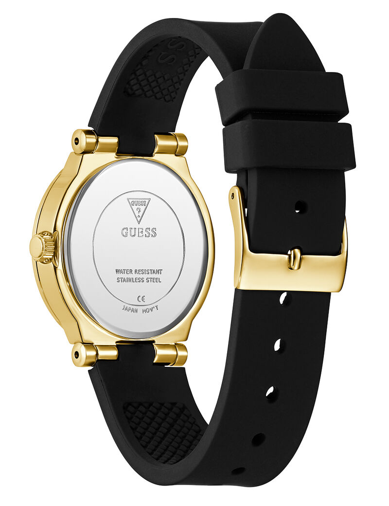 Ladies Black Gold Tone Analog Watch