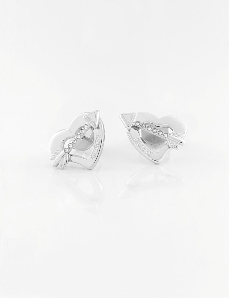 Silver Heart Logo Stud Earrings