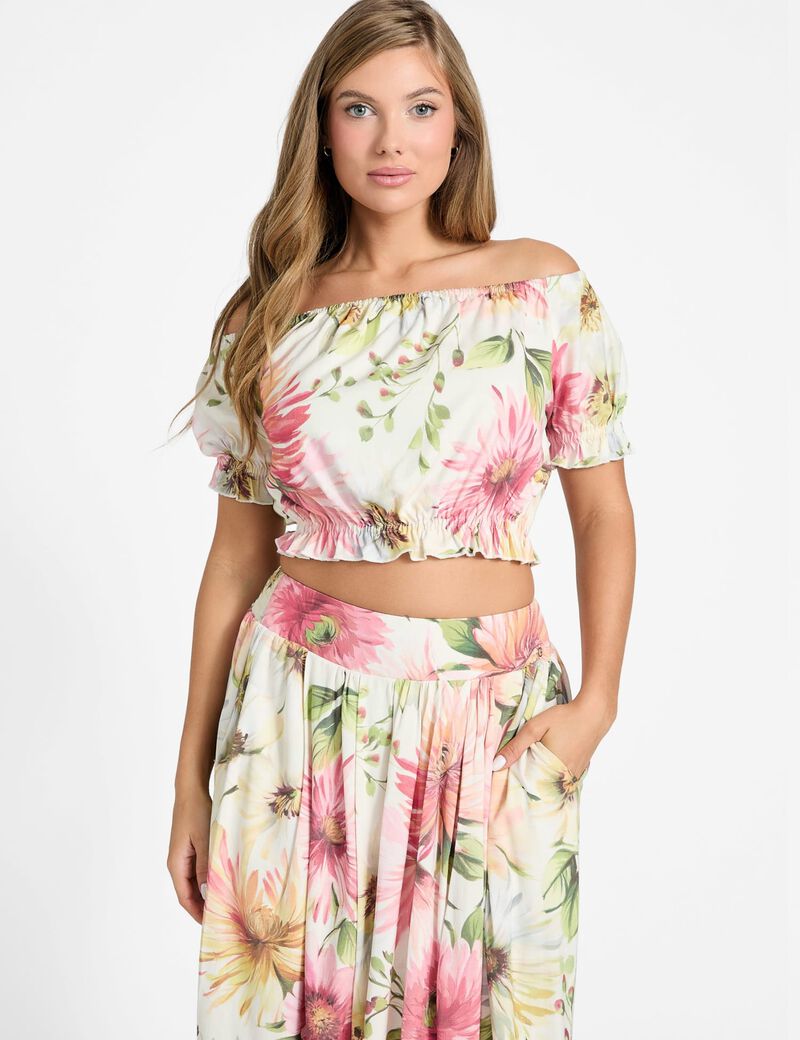 Floral print off-shoulder top