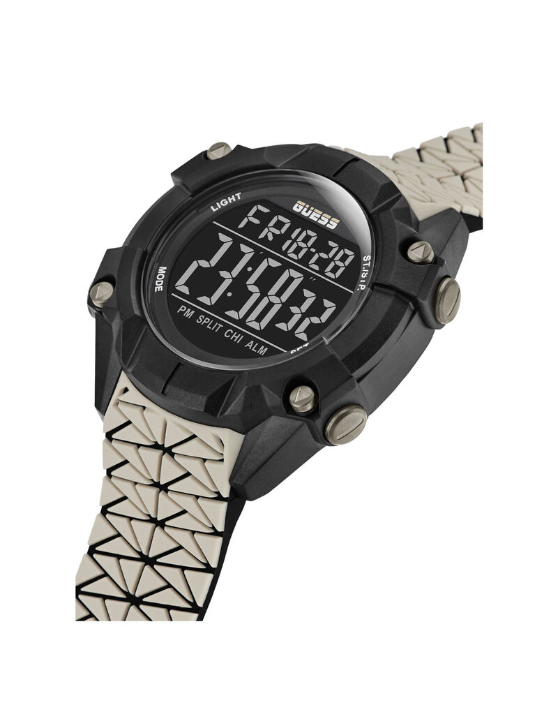 Beige And Black Digital Watch