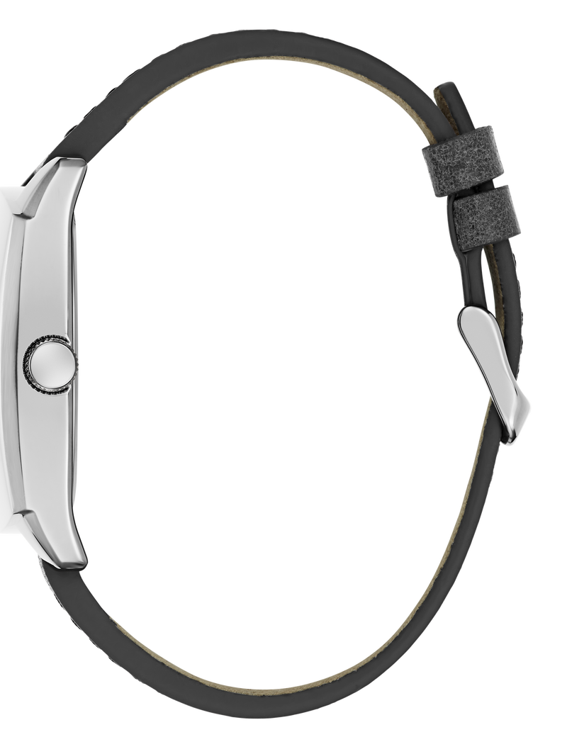 Mens Black Silver Tone Multi-function Watch