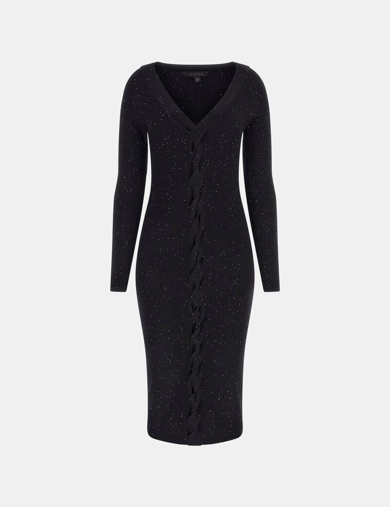 Micro Sequins Midi Sweater Dress