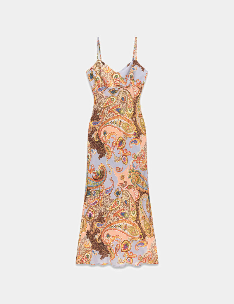 guess paisley print slip dress