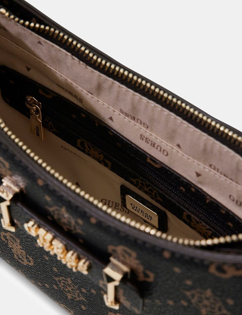 CARRIE LOGO TOP ZIP SHOULDER BAG