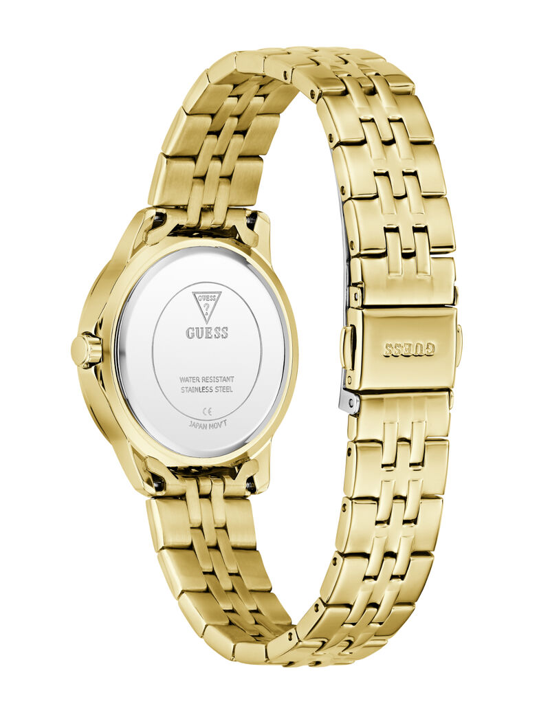 Ladies Yellow Gold Tone Round Analog Watch