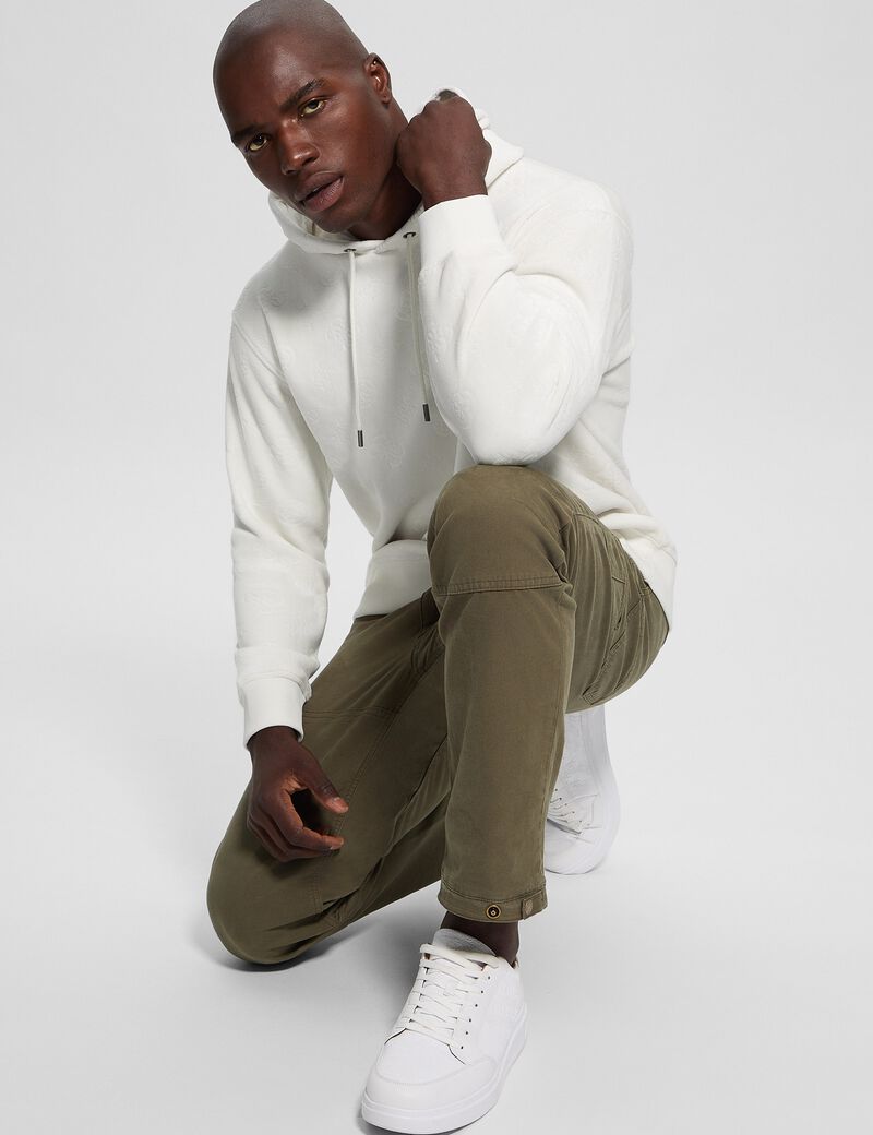 Embossed peony sweatshirt