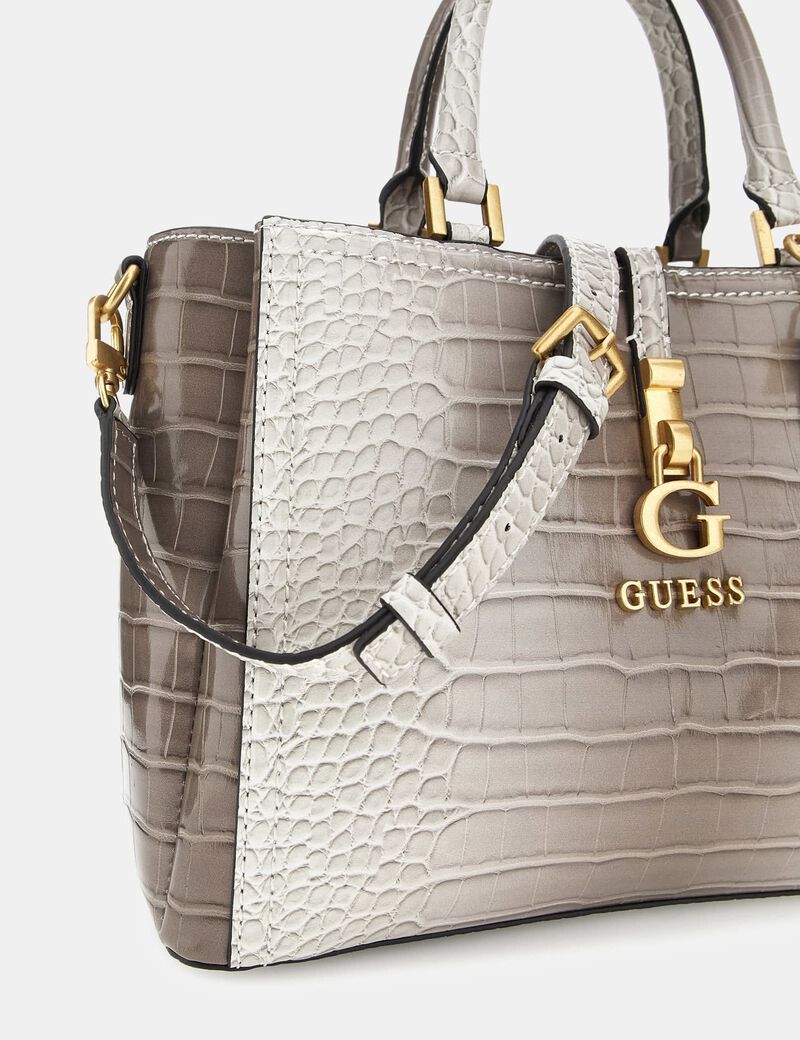 G James croc print handbag