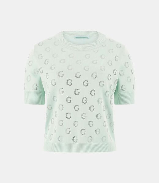 سترة قصيرة بشعار أحجار الراين