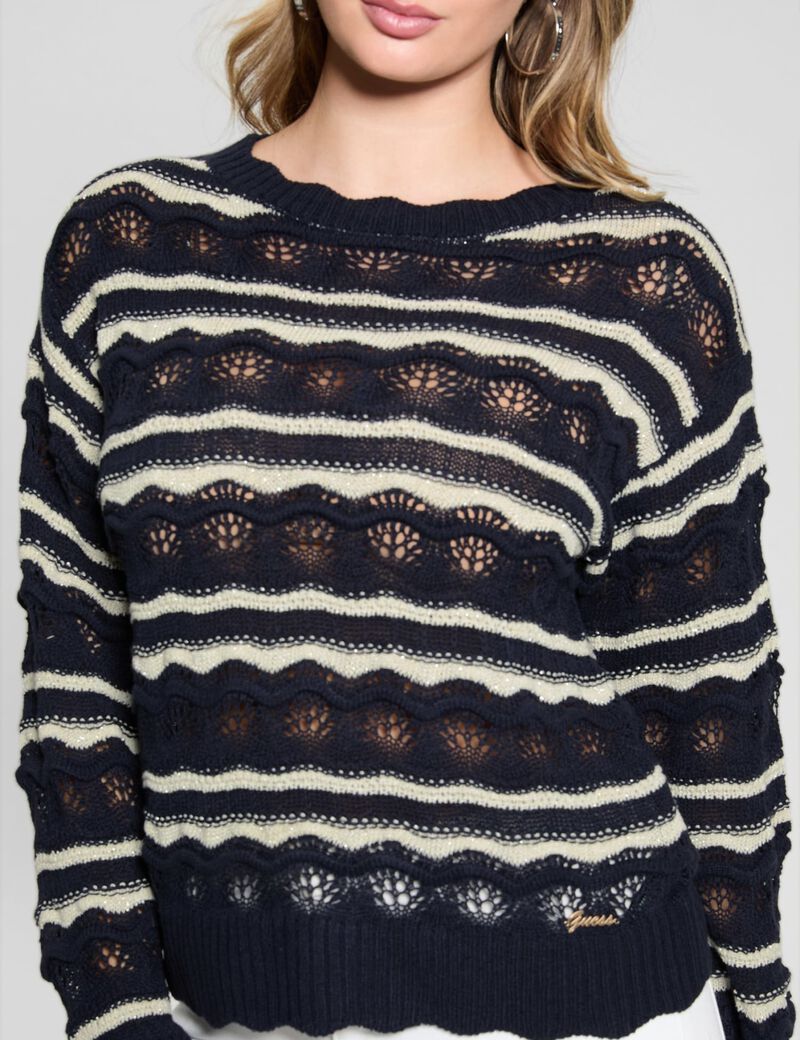 Openwork knit sweater