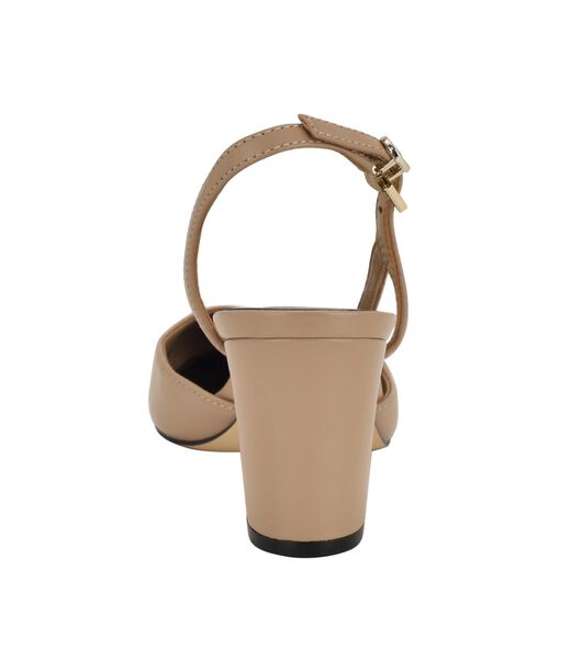 Slingback Cap Toe Block Heel Pumps