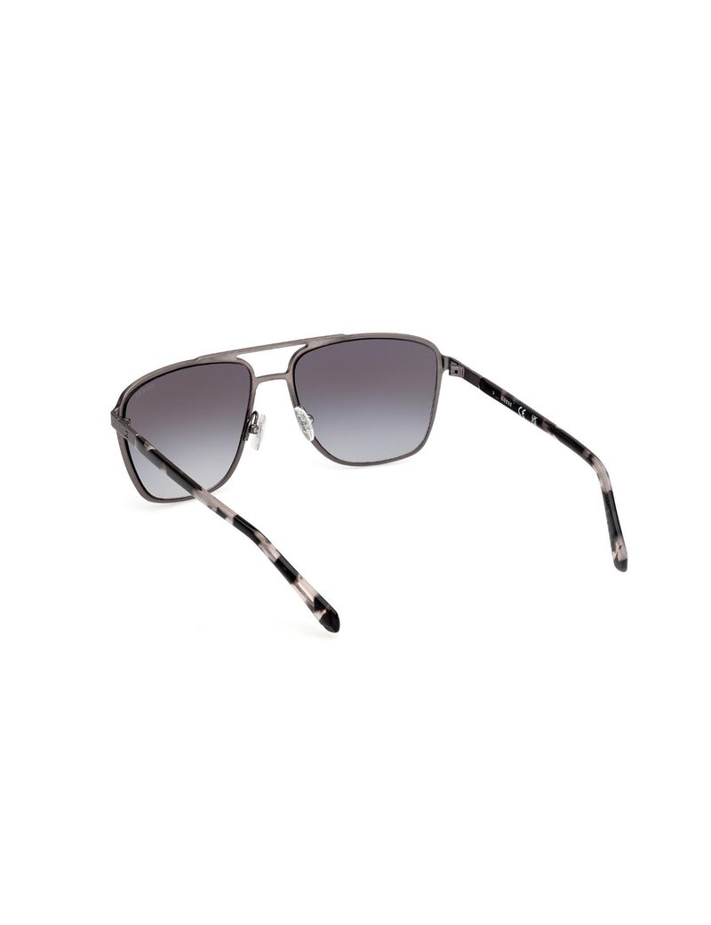 Square nickletin gradient smoke sunglasses