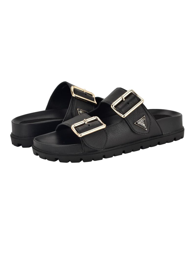 Fasten suede sandals