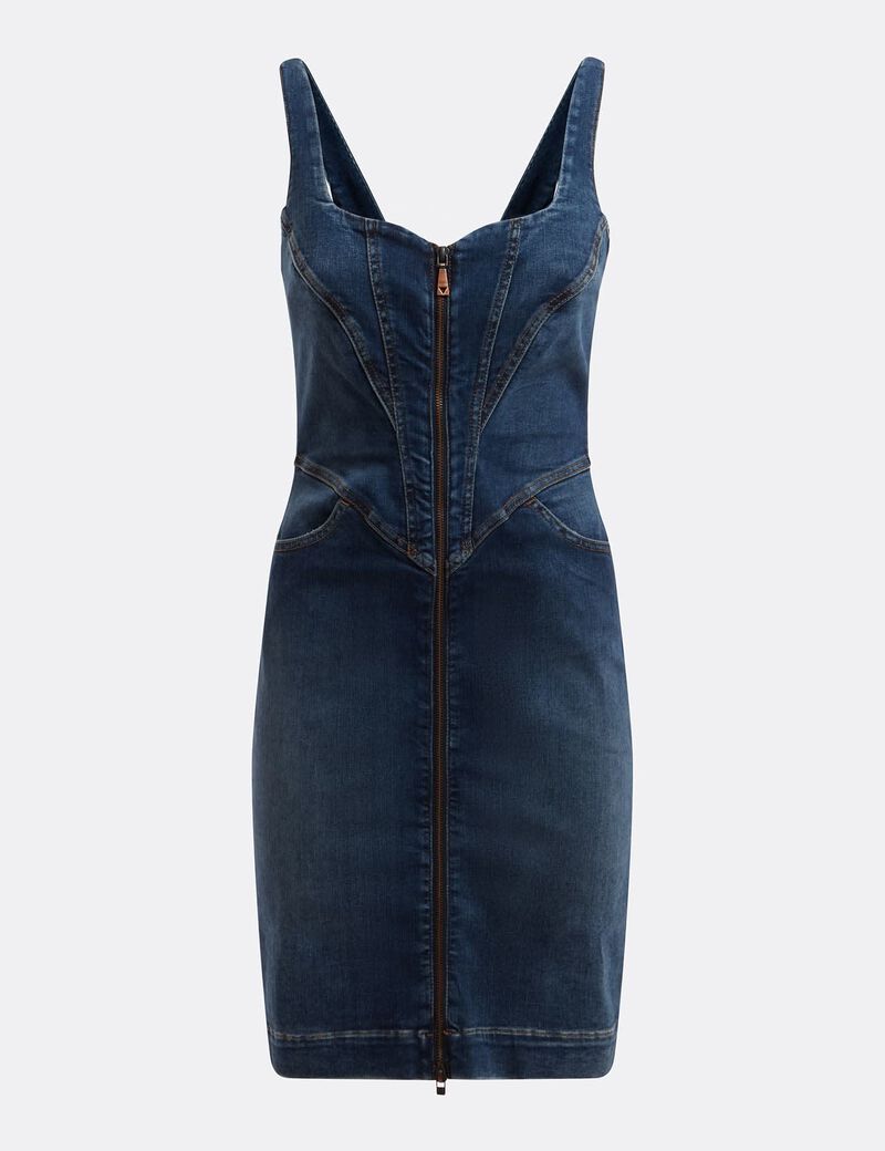 Front Zip Fastening Denim Dress