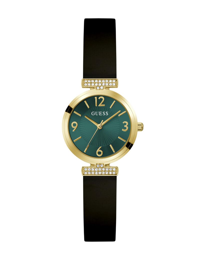 Ladies Black Gold Tone Analog Watch