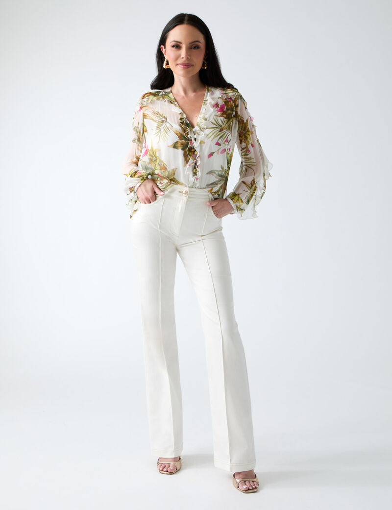guess hassana v neck blouse