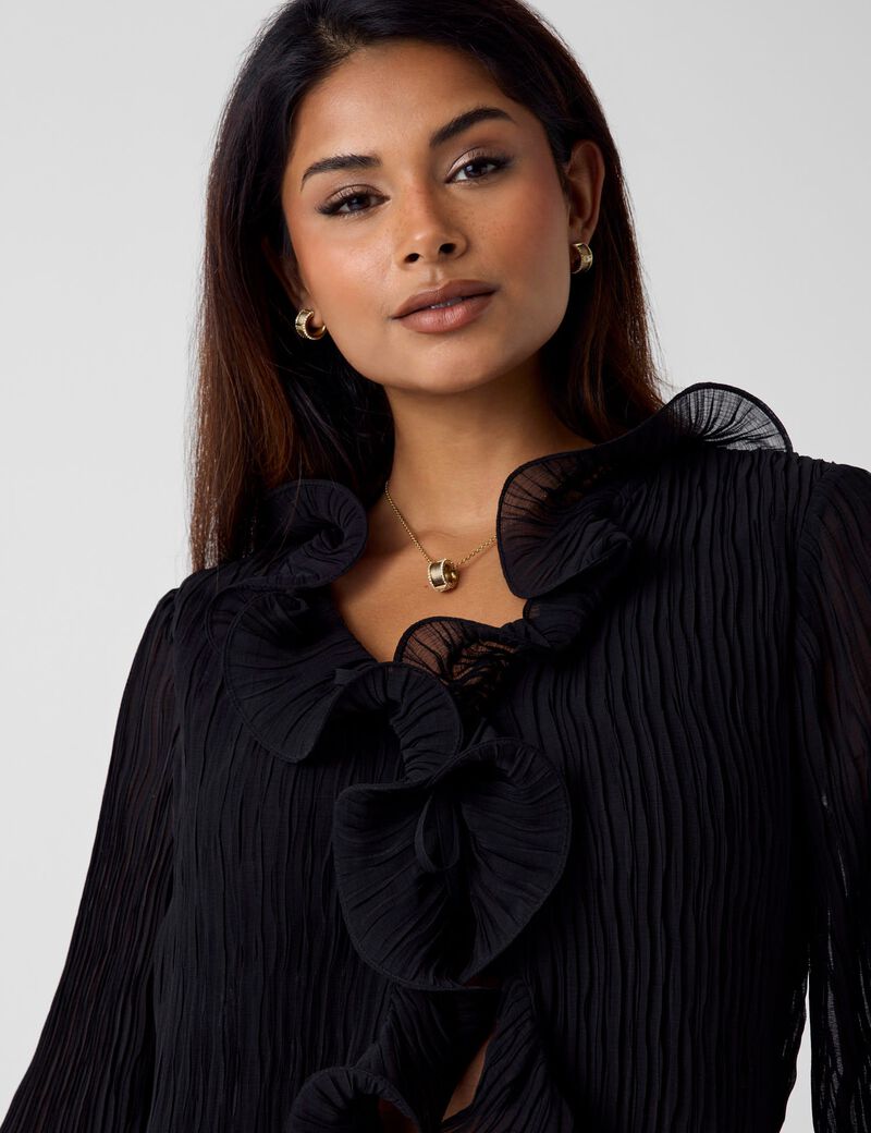 Chiffon ruffle blouse