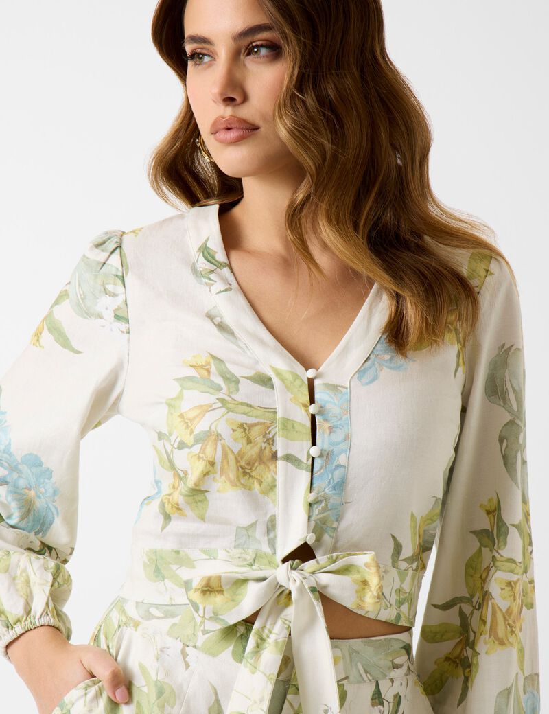guess linen blend shirt