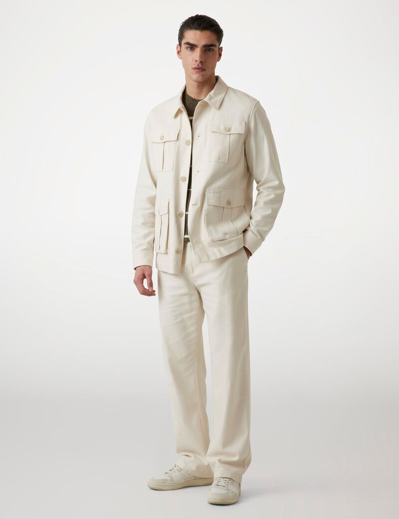 Linen blend regular fit chinos