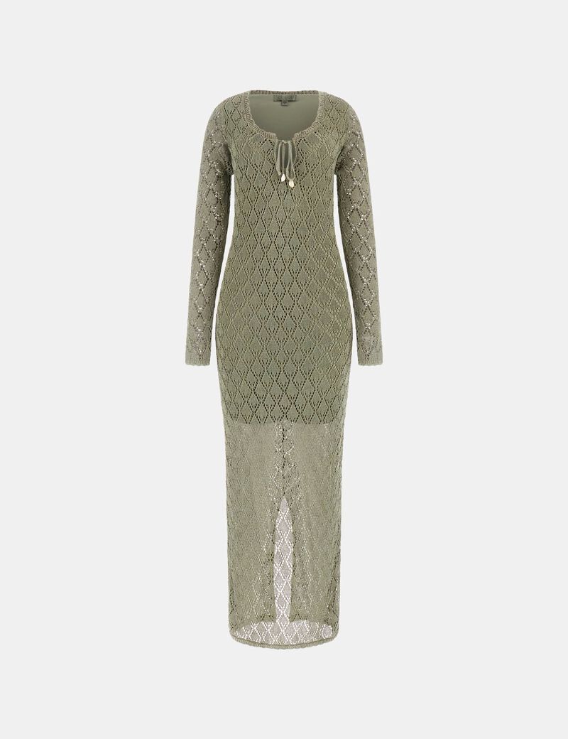 Open-work bodycon maxi dress