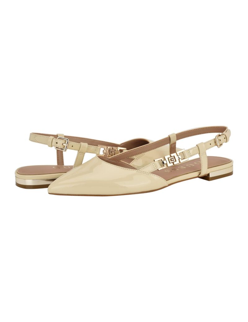 Leather slingback ballet flats