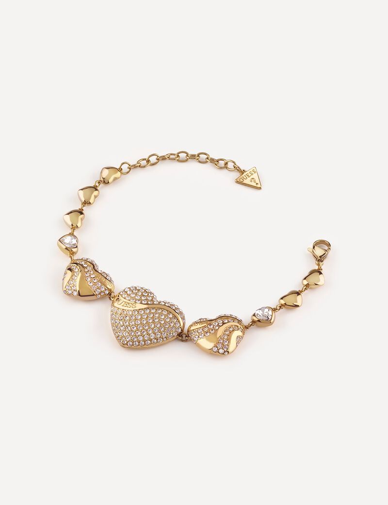guess multi crystal hearts bracelet