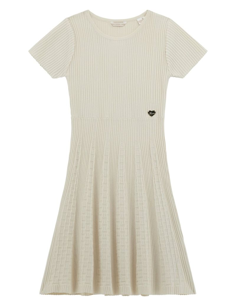 Rib knit sweater dress