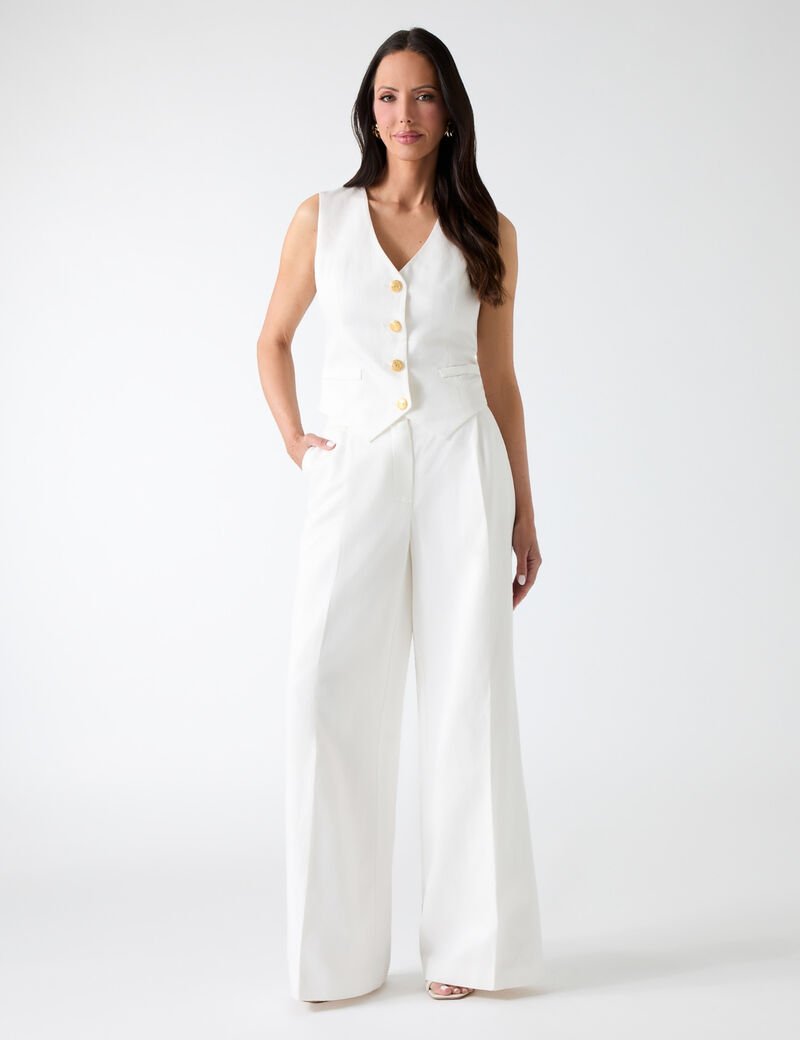 guess marciano linen blend vest