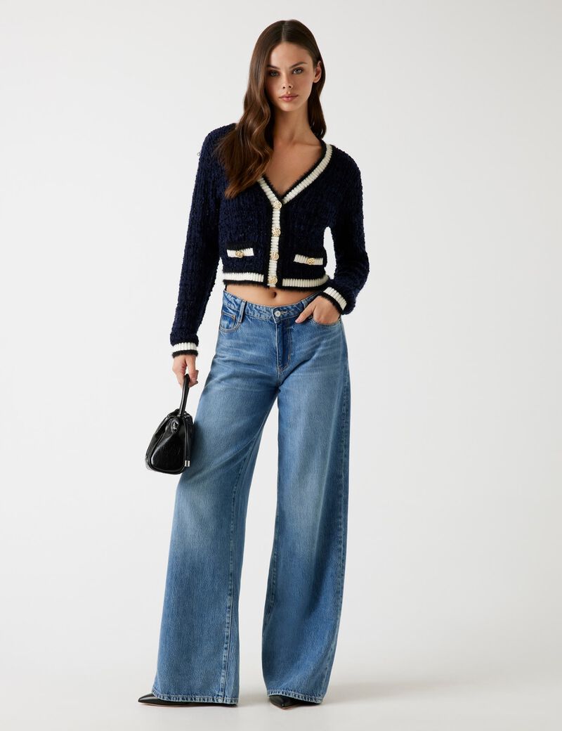 Textured knit cardigan