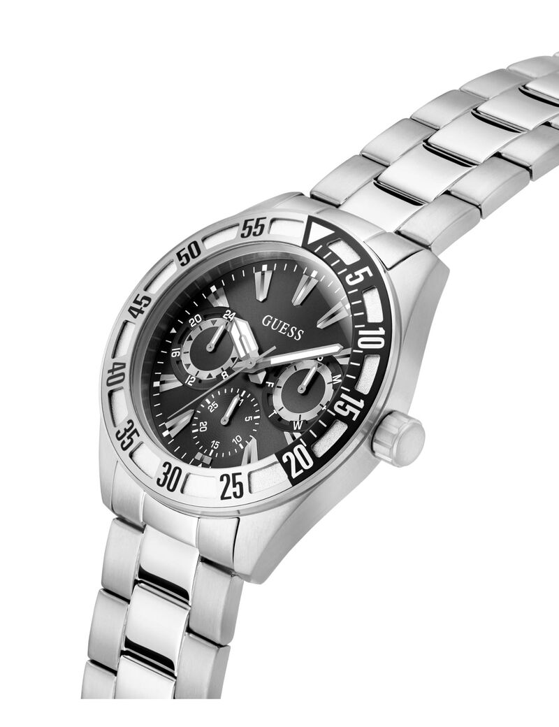 Mens Silver Tone Multi-function Watch