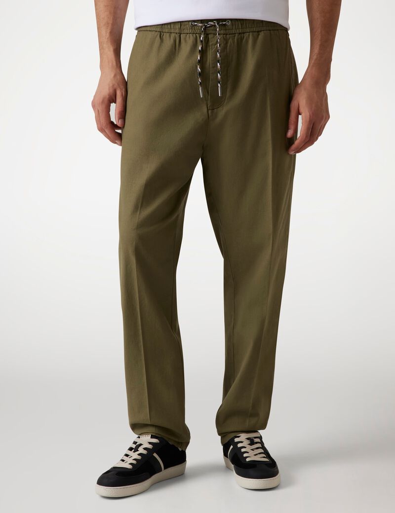 Stretch linen blend chinos
