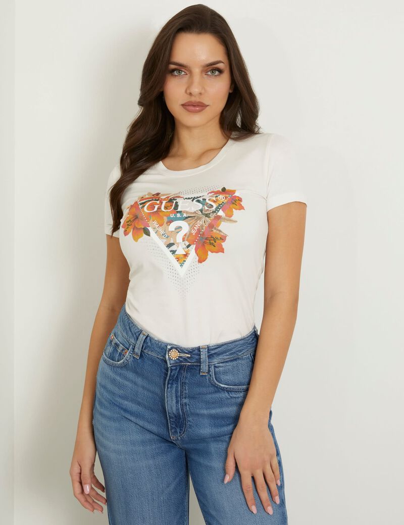 Flower logo stretch t-shirt