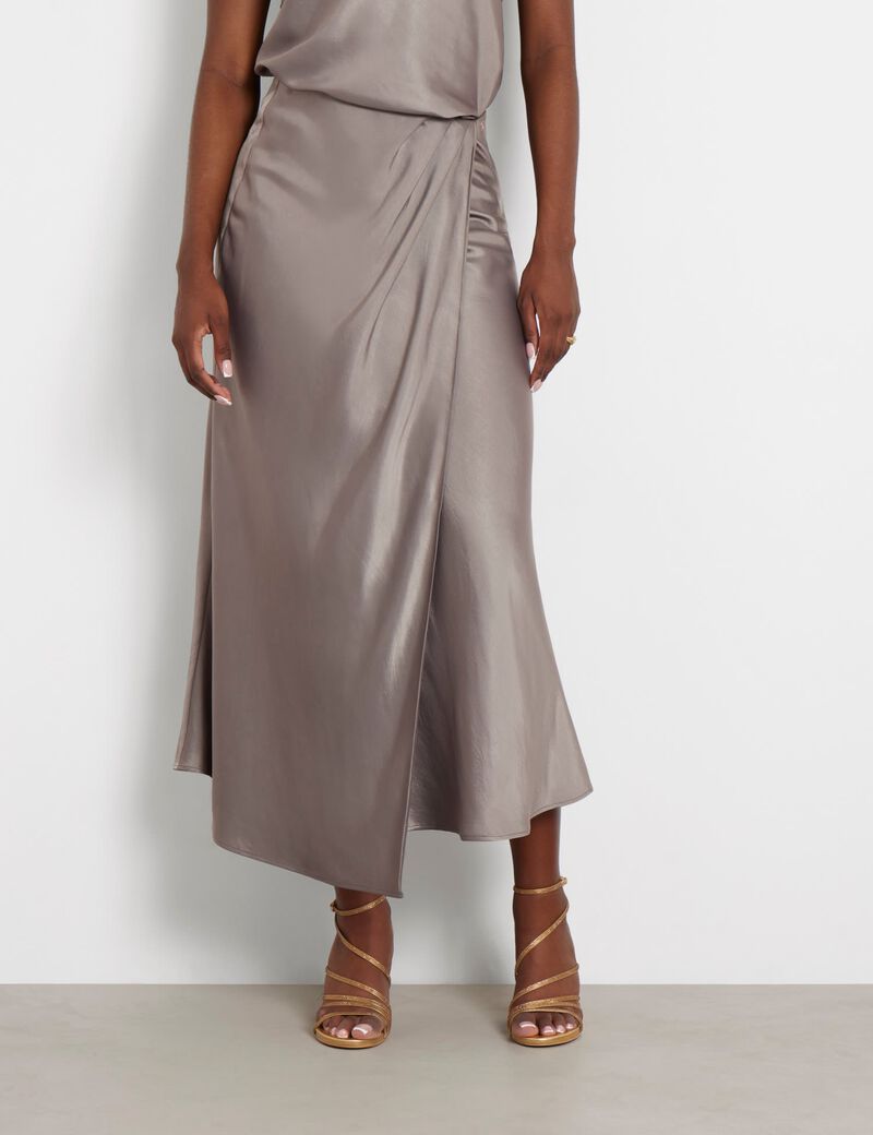 Satin long skirt