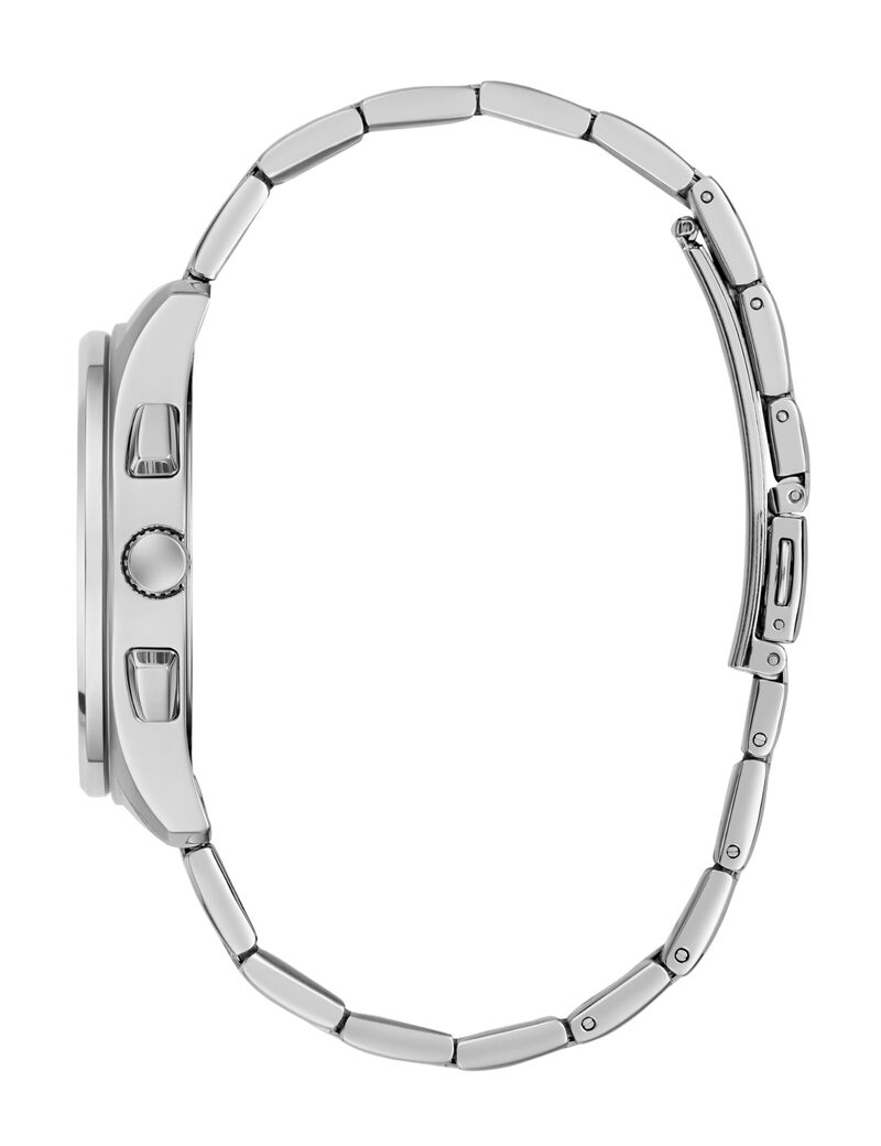 Mens Silver Tone Square Analog Watch