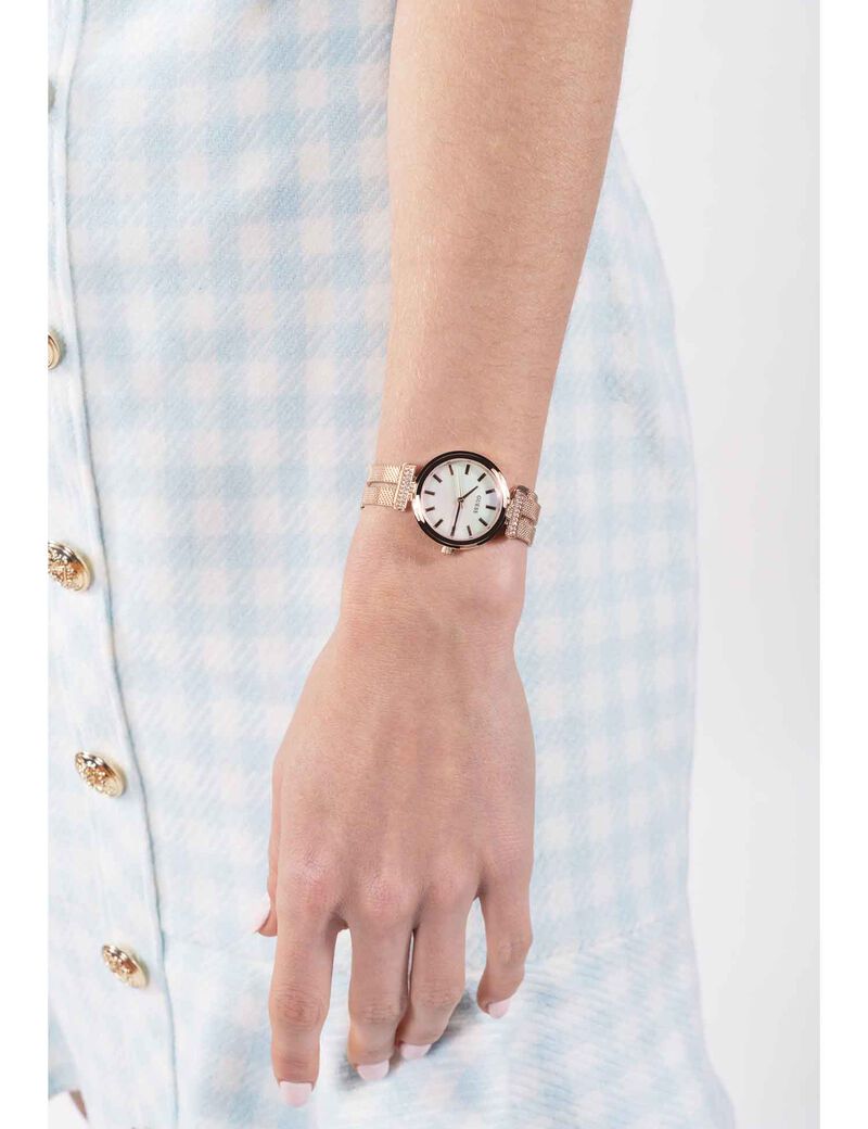 Rose-gold Mesh Analog