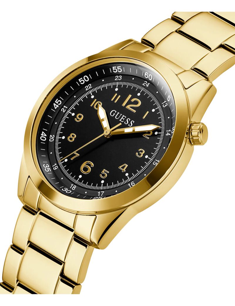 guess gw max yg cs blk dl 42mm qtz yg brct f22