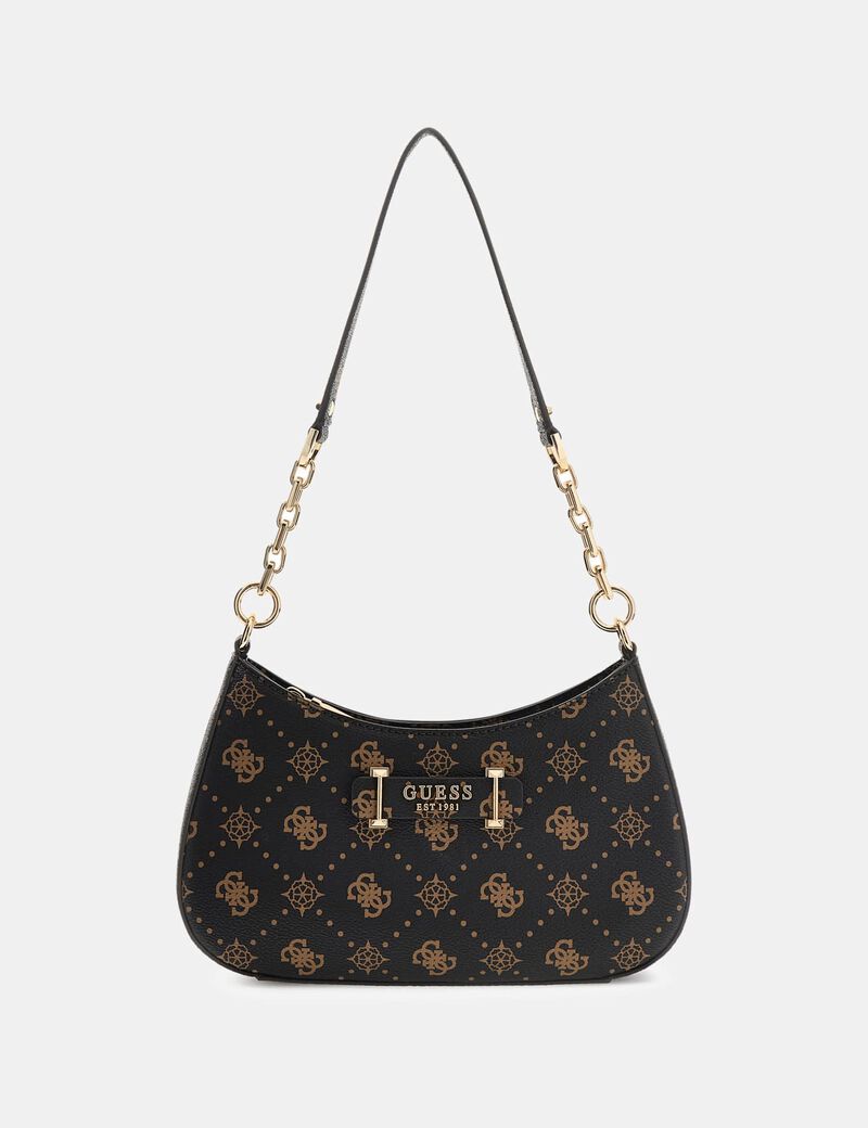 CARRIE LOGO TOP ZIP SHOULDER BAG