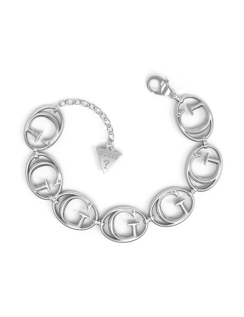 سوار بحلقات تحمل الشعار باللون الفضي