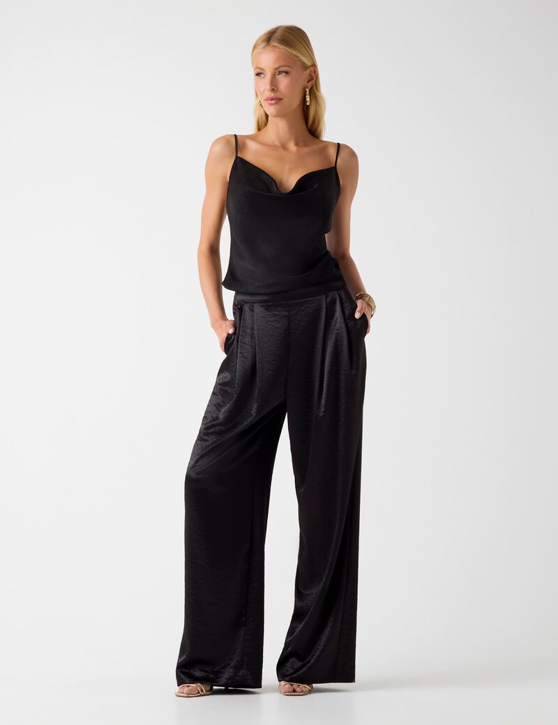 Satin wide leg pant