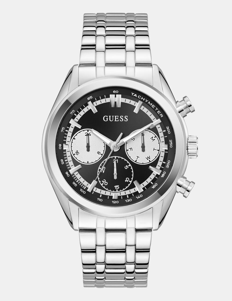 Mens Silver Tone Multi-function Watch