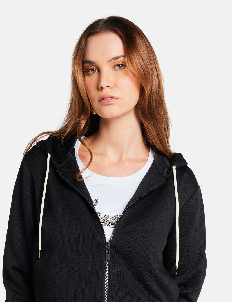 All-over logo full zip hoodie